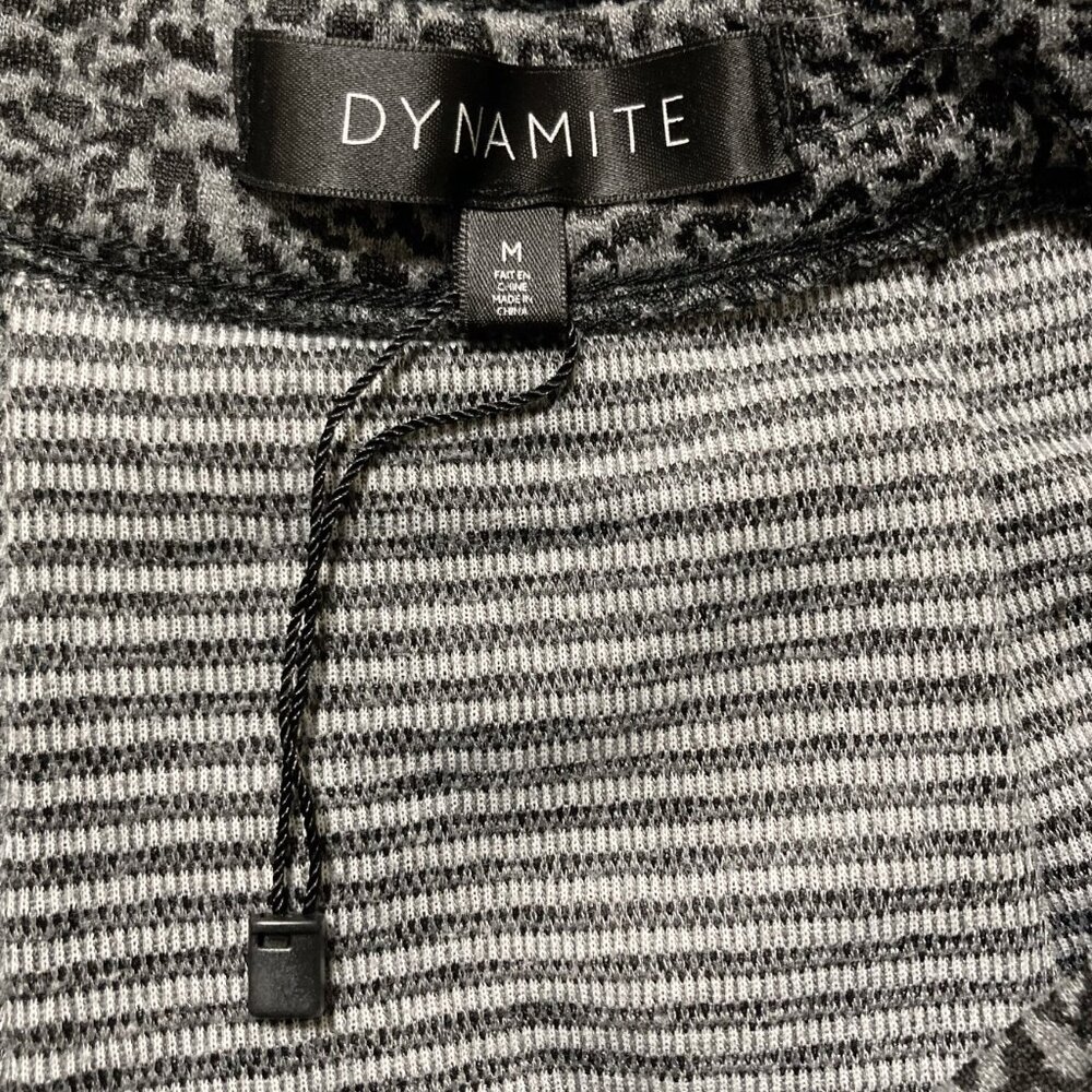 DYNAMITE Grey black leopard print full pleated mini skater skirt ~ SMALL MEDIUM - Picture 2 of 11